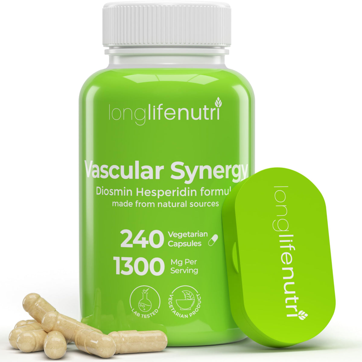 LongLifeNutri Vascular Synergy Complex 240 Capsules front view