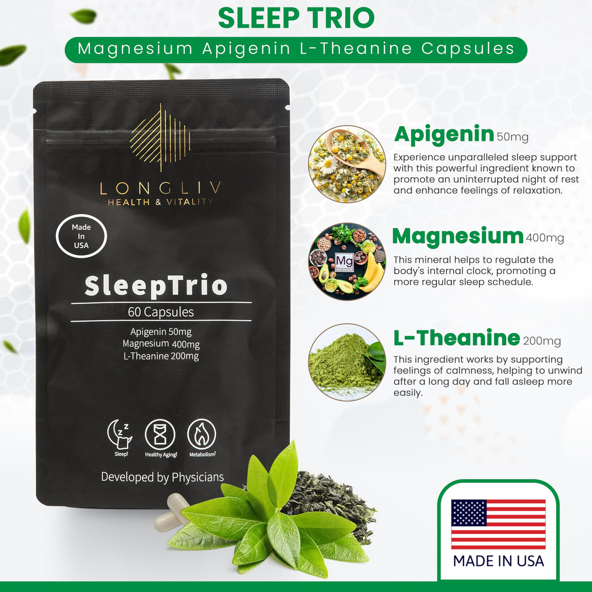 LongLiv Sleep Trio packaging side view