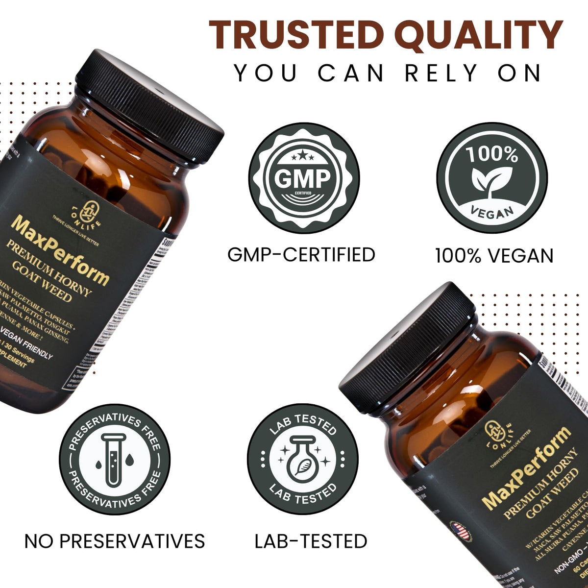 LONLIFE Complément Alimentaire Maca et Horny Goat Weed 1275mg format