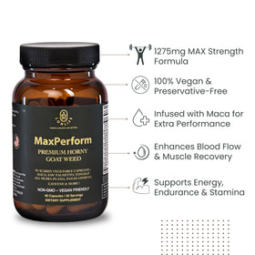 LONLIFE Complément Alimentaire Maca et Horny Goat Weed 1275mg ingrédients