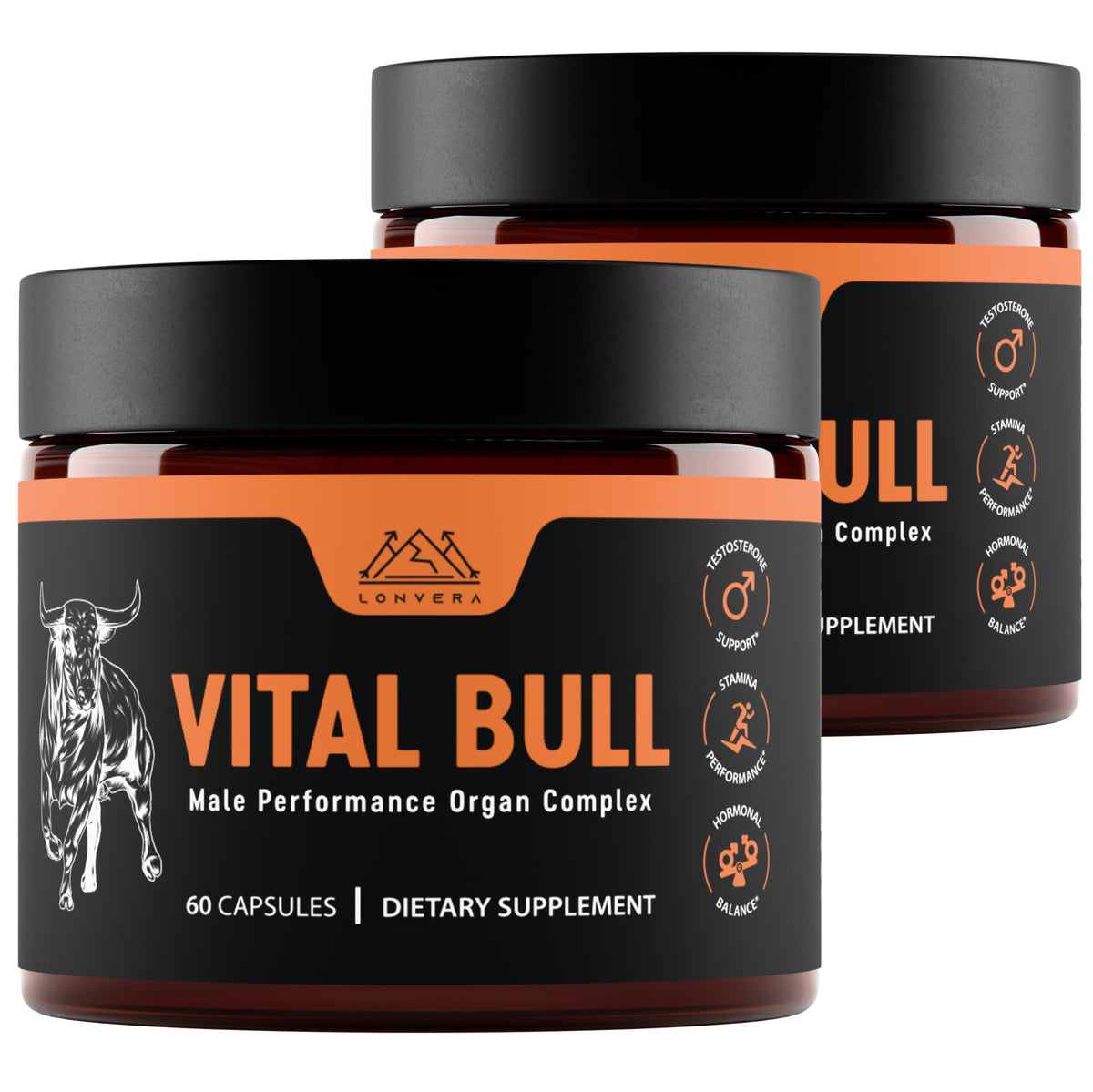 Lonvera Vital Bull complément organes bœuf 60 capsules vue avant