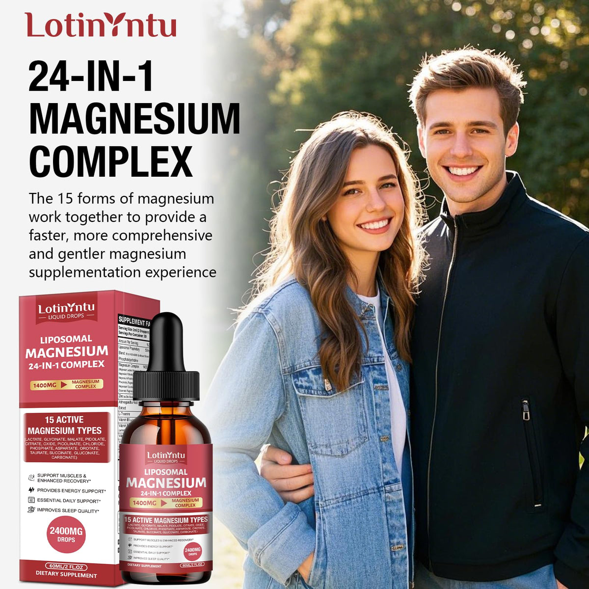 LotinYntu 24-en-1 avec mesure de dosage pour une utilisation quotidienne