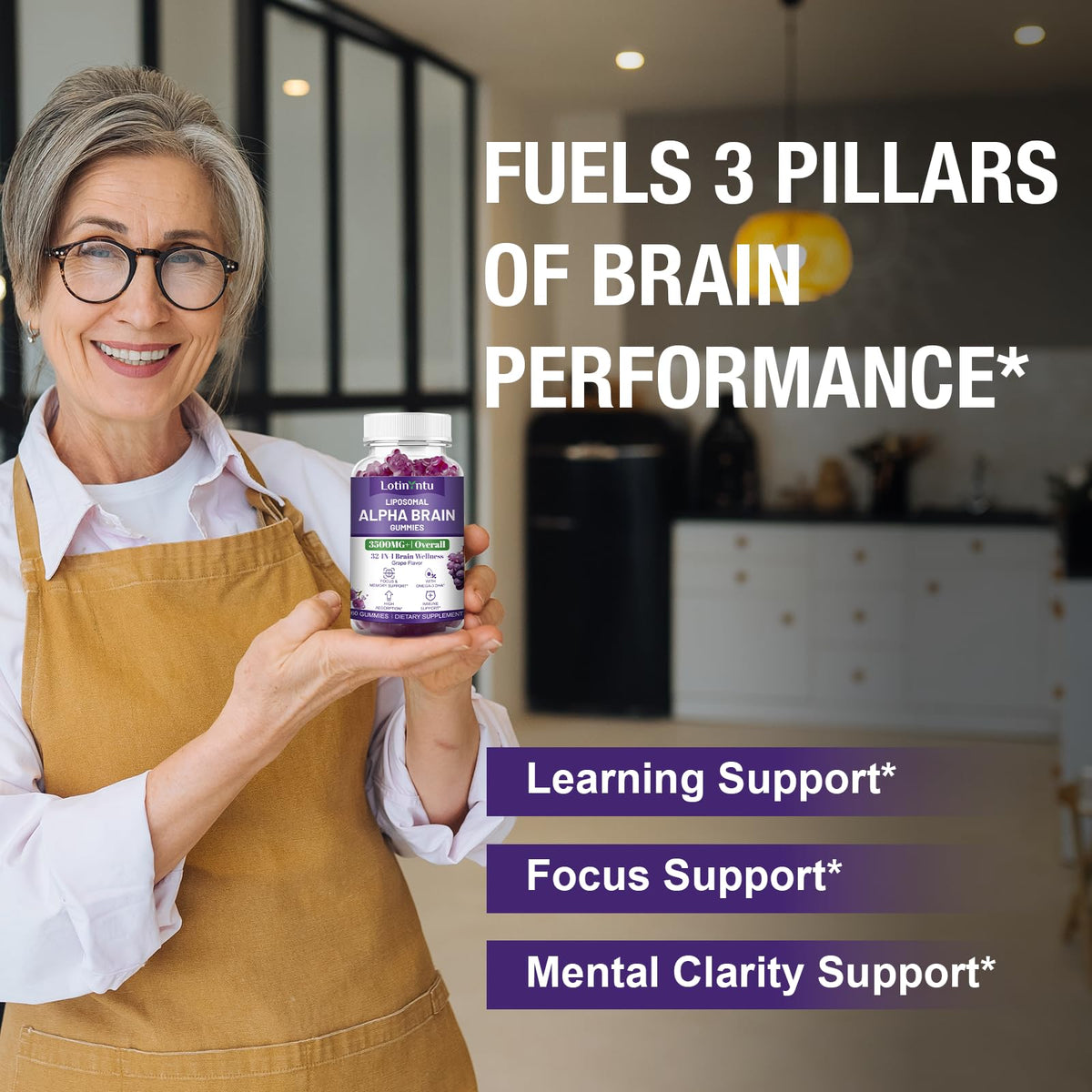 LotinYntu Gummies Alpha Brain 3500MG gummies sur une table