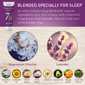 Lotion au magnésium Seven Minerals tube 8 oz avec étiquette