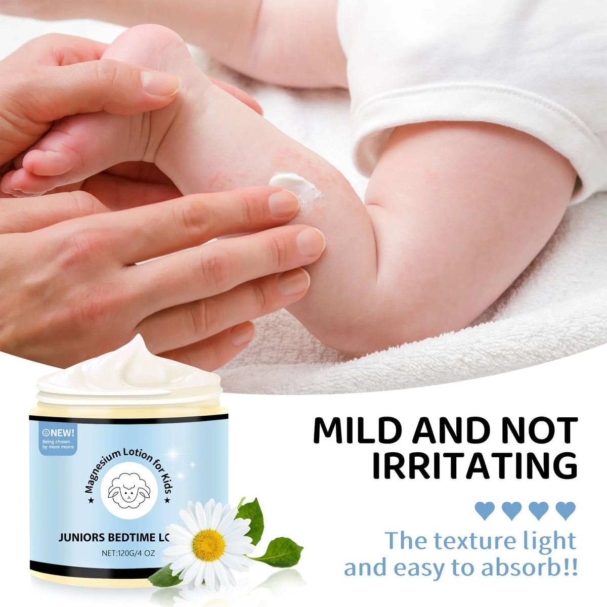 Lotion de magnésium LUusmm pour enfants sur une surface en bois