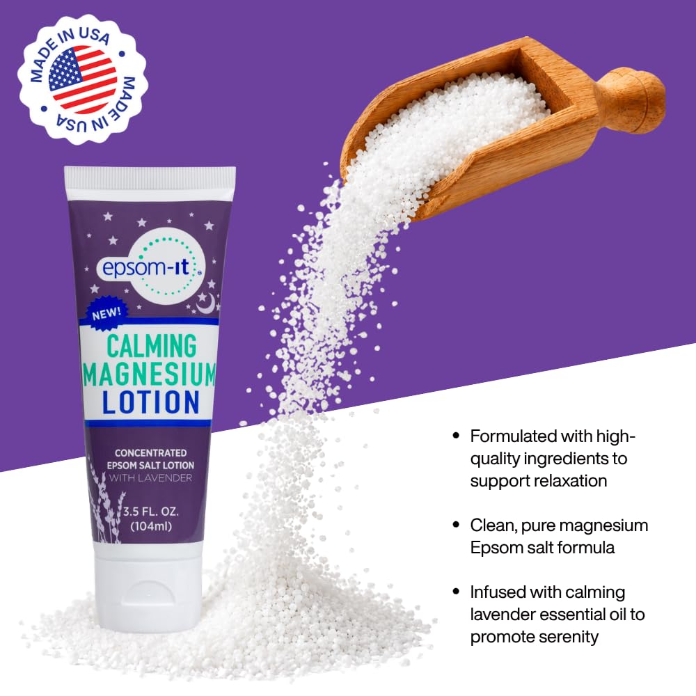Lotion magnésium apaisante EPSOM-IT avec des fleurs de lavande