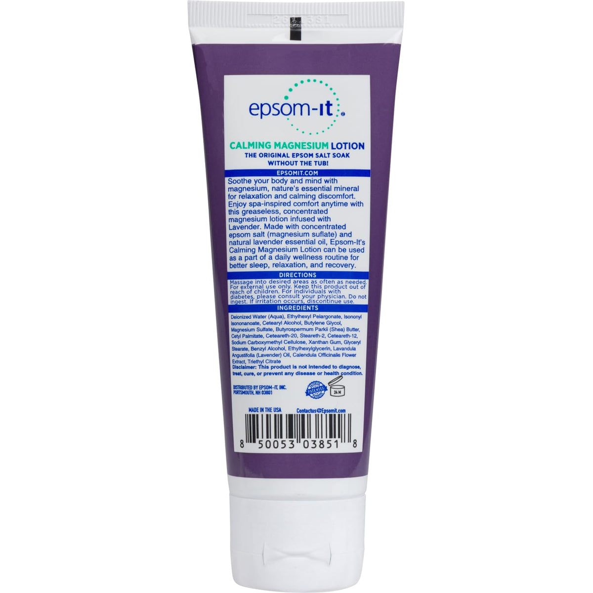 Lotion magnésium apaisante EPSOM-IT avec un fond naturel