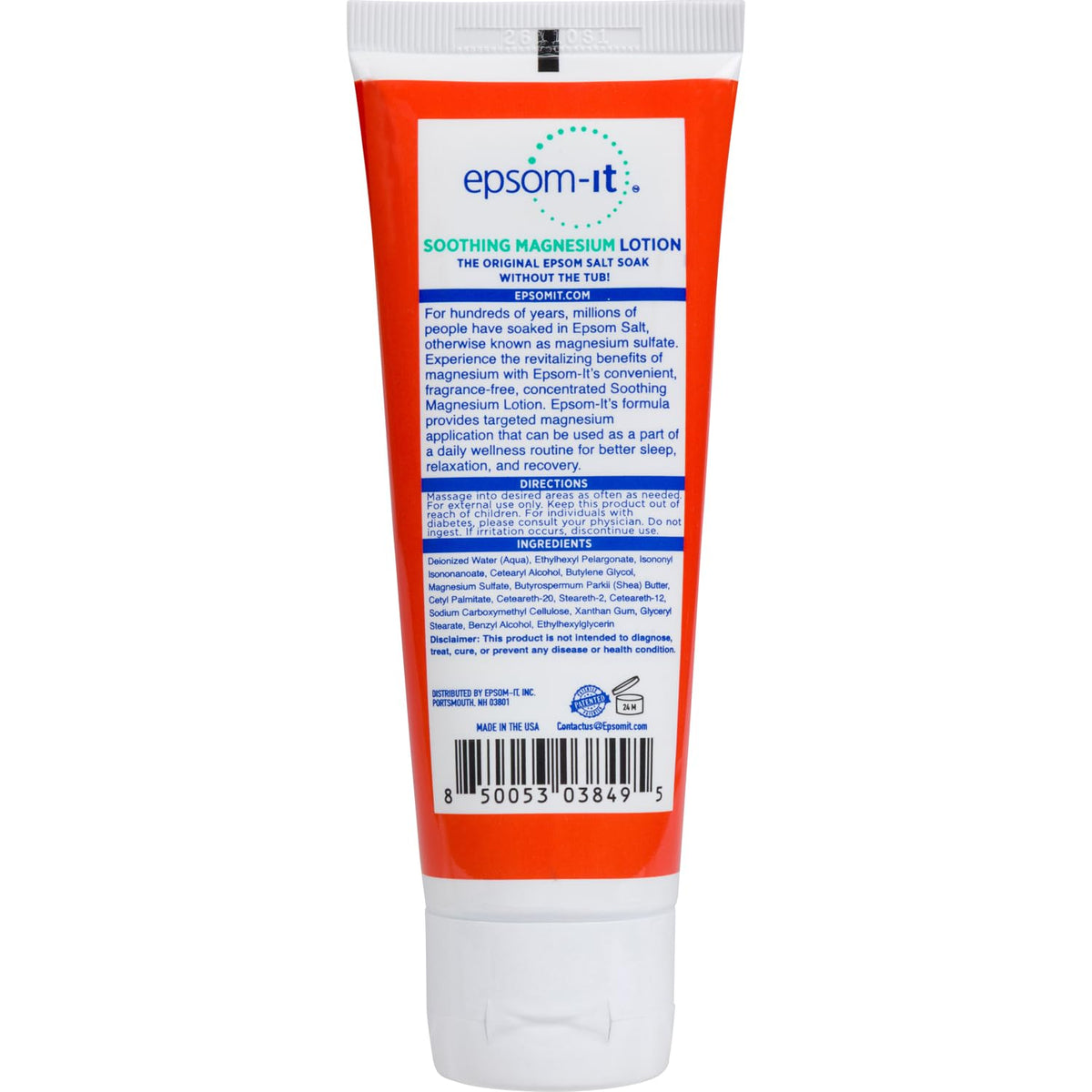 Lotion magnésium EPSOM-IT avec un fond neutre