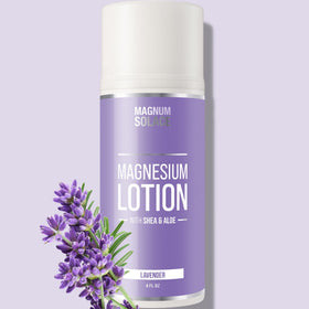 Lotion magnésium Magnum Solace, format 141g à côté d'autres produits de soin