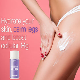 Lotion magnésium Magnum Solace sur une table avec des plantes