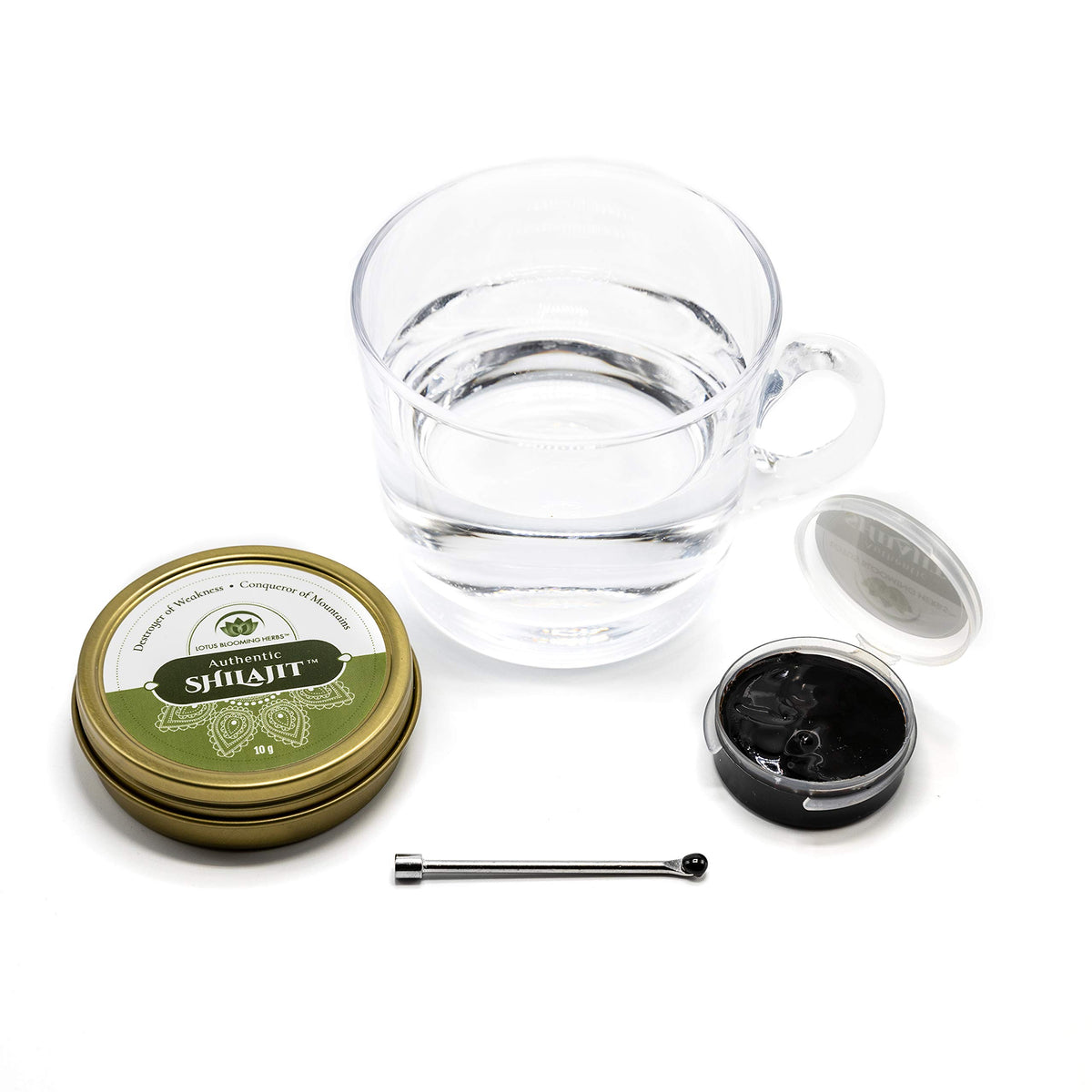 Lotus Blooming Herbs Shilajit 10g sur fond naturel