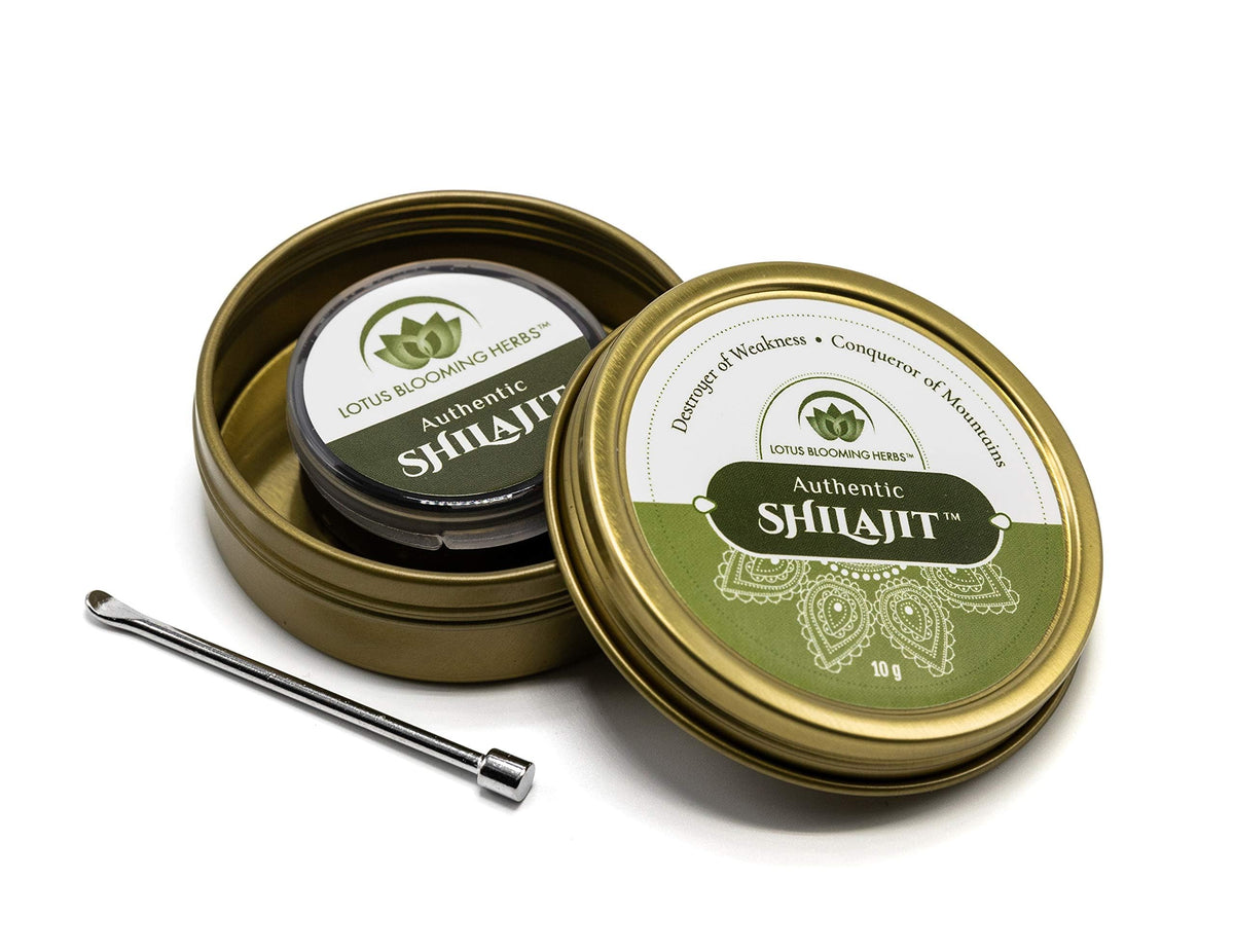 Lotus Blooming Herbs Shilajit résine 10g avec cuillère de dosage