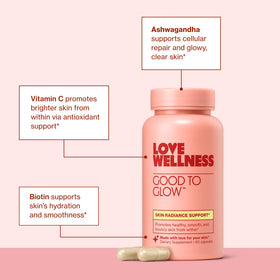 Love Wellness Good to Glow gélules avec ingrédients naturels