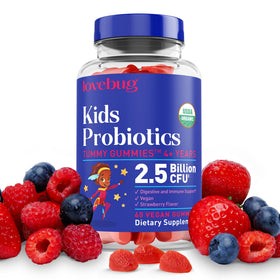 LOVEBUG Gummies Probiotiques Enfants 60 Gummies Fraise avant