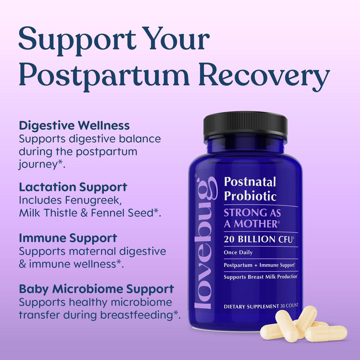 LOVEBUG Postnatal 30 capsules côté