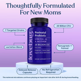 LOVEBUG Postnatal capsules sur une table