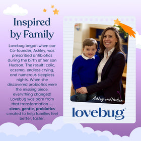 LOVEBUG Probiotique Bio pour Bébés en utilisation avec des aliments