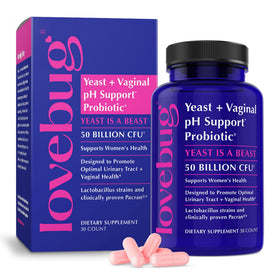 LOVEBUG Probiotiques pour Femmes 30 Capsules, vue de face