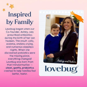 LOVEBUG Probiotiques pour Femmes, ingrédients listés sur l'emballage