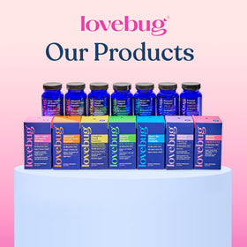 LOVEBUG Probiotiques pour Femmes, présentation sur fond neutre