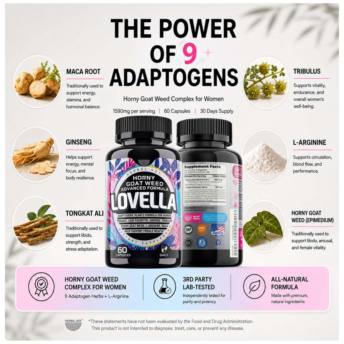 Lovella Herbal Hot avec une femme souriante en arrière-plan