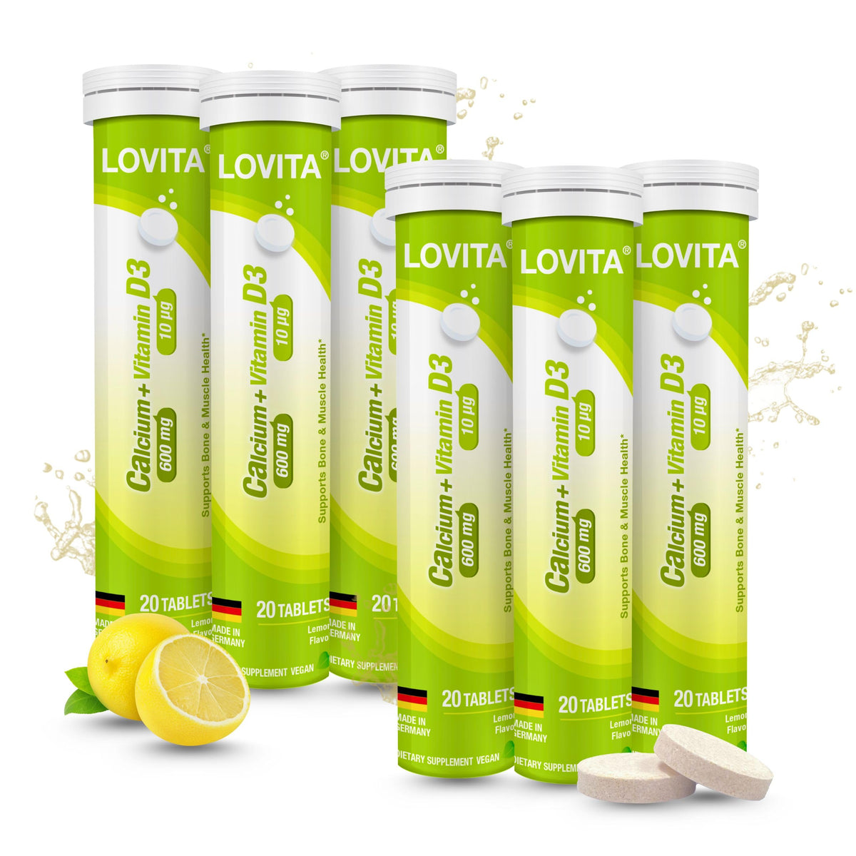 LOVITA Compléments Alimentaires Calcium + Vitamine D3 boîte avant vue