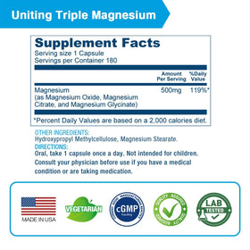 LOVITA Complexe de Magnésium Triple 500 mg, capsules à l'intérieur