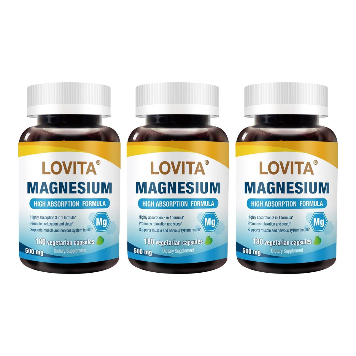 LOVITA Complexe de Magnésium Triple 500 mg, emballage avant