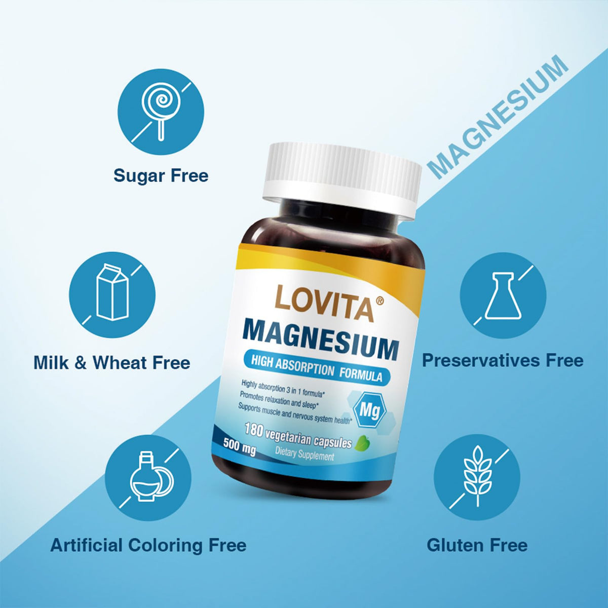 LOVITA Complexe de Magnésium Triple 500 mg, image de la boîte