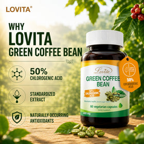 LOVITA Extrait de Grain de Café Vert étiquette avec composition