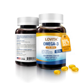 LOVITA Huile de Poisson Omega-3 2000 mg 120 mini gélules vue de face