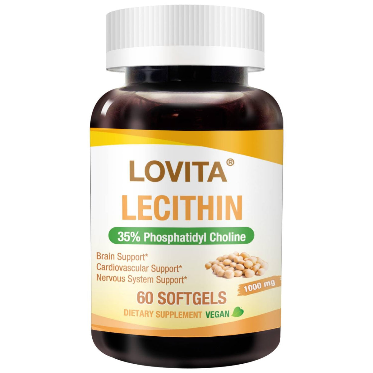 LOVITA Lecithine 1000 mg 60 capsules végétales face