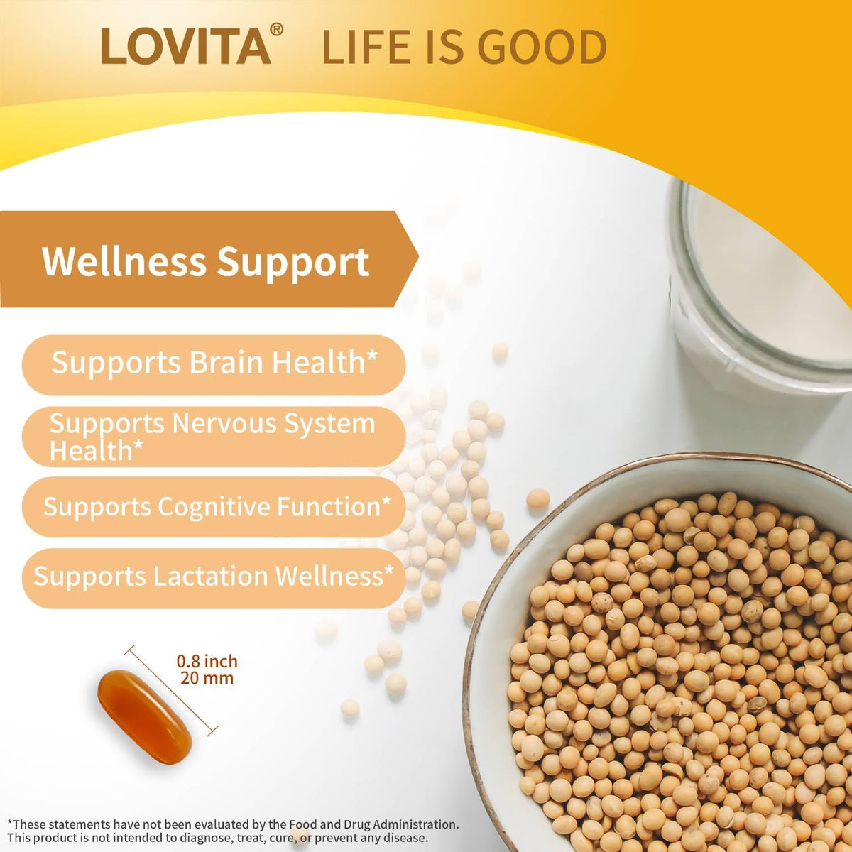 LOVITA Lecithine 1000 mg capsules dans une main