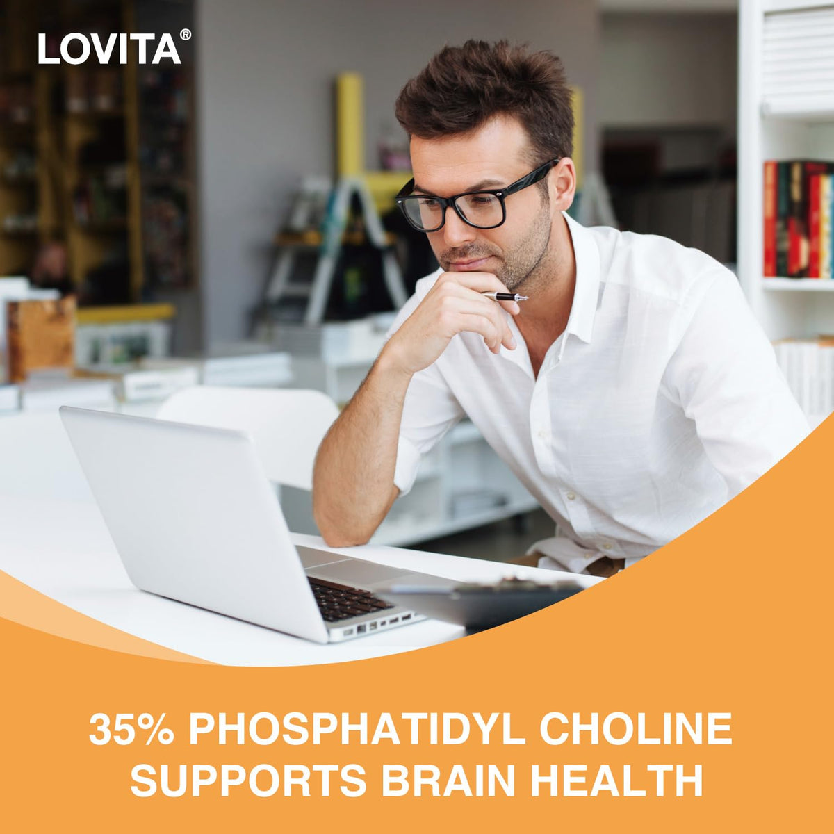 LOVITA Lecithine 1000 mg capsules sur une surface plane