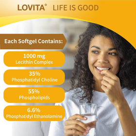 LOVITA Lecithine capsules avec étiquette et informations