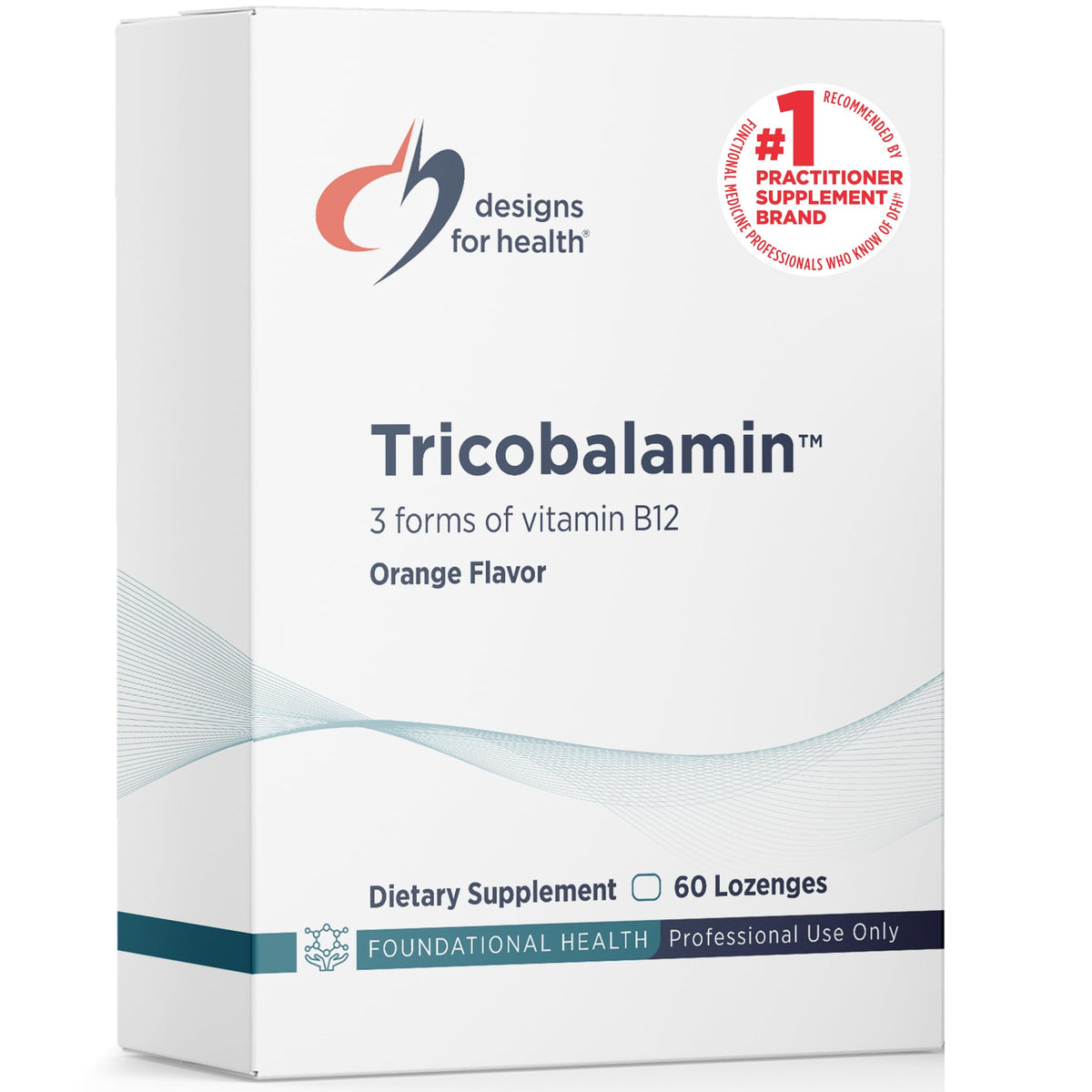 Lozenges B12 Tricobalamin 3000mcg de Designs for Health, vue de face