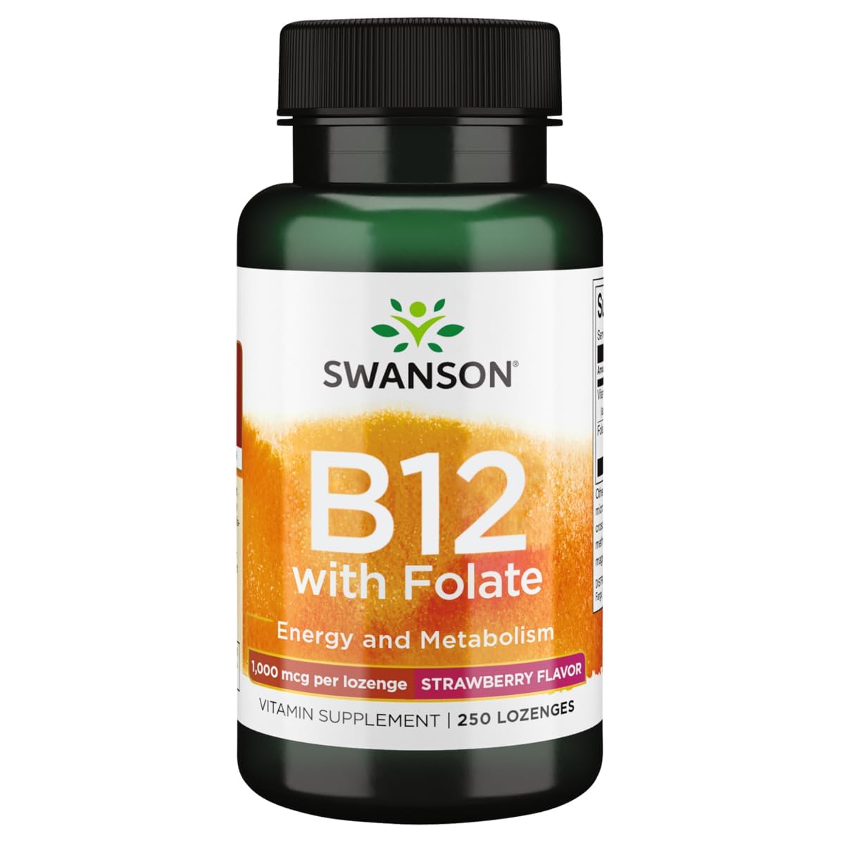 Lozenges Vitamine B-12 de Swanson 1000 mcg en boîte avant