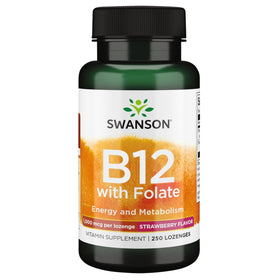 Lozenges Vitamine B-12 de Swanson 1000 mcg en boîte avant