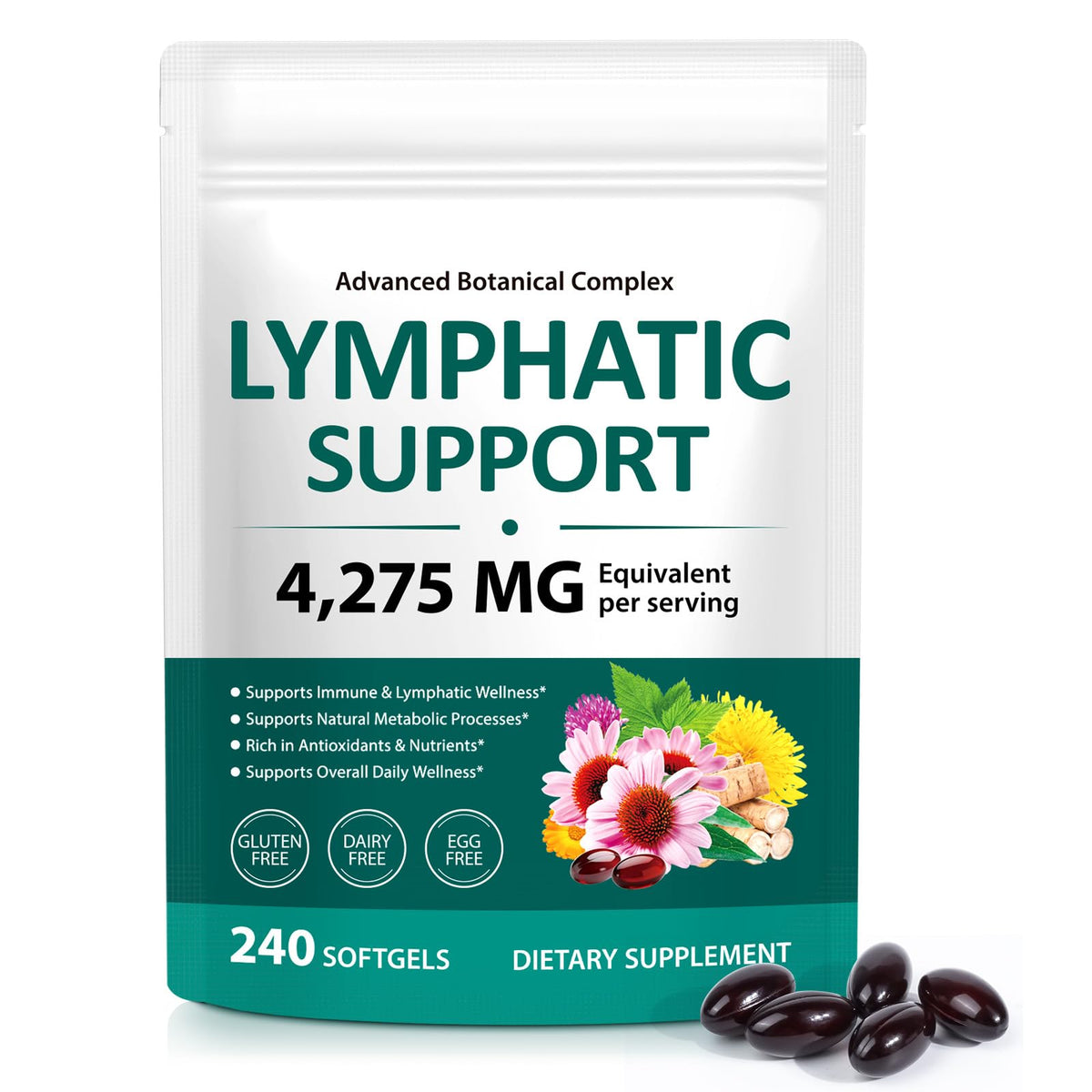 LTQXGT Complément Alimentaire Lymphatique 240 Gélules vue de face