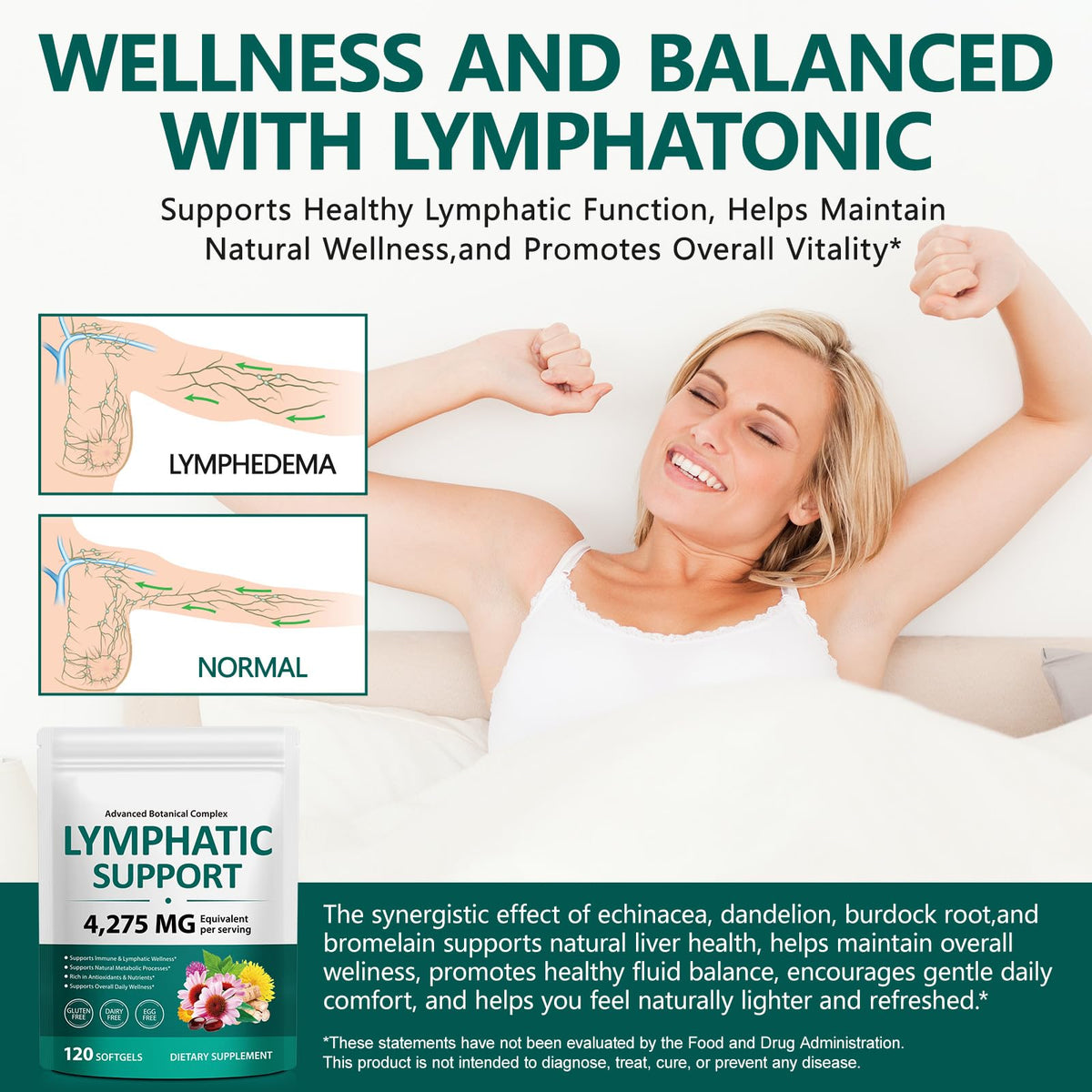 LTQXGT Complément Alimentaire Lymphatique, étiquette du produit