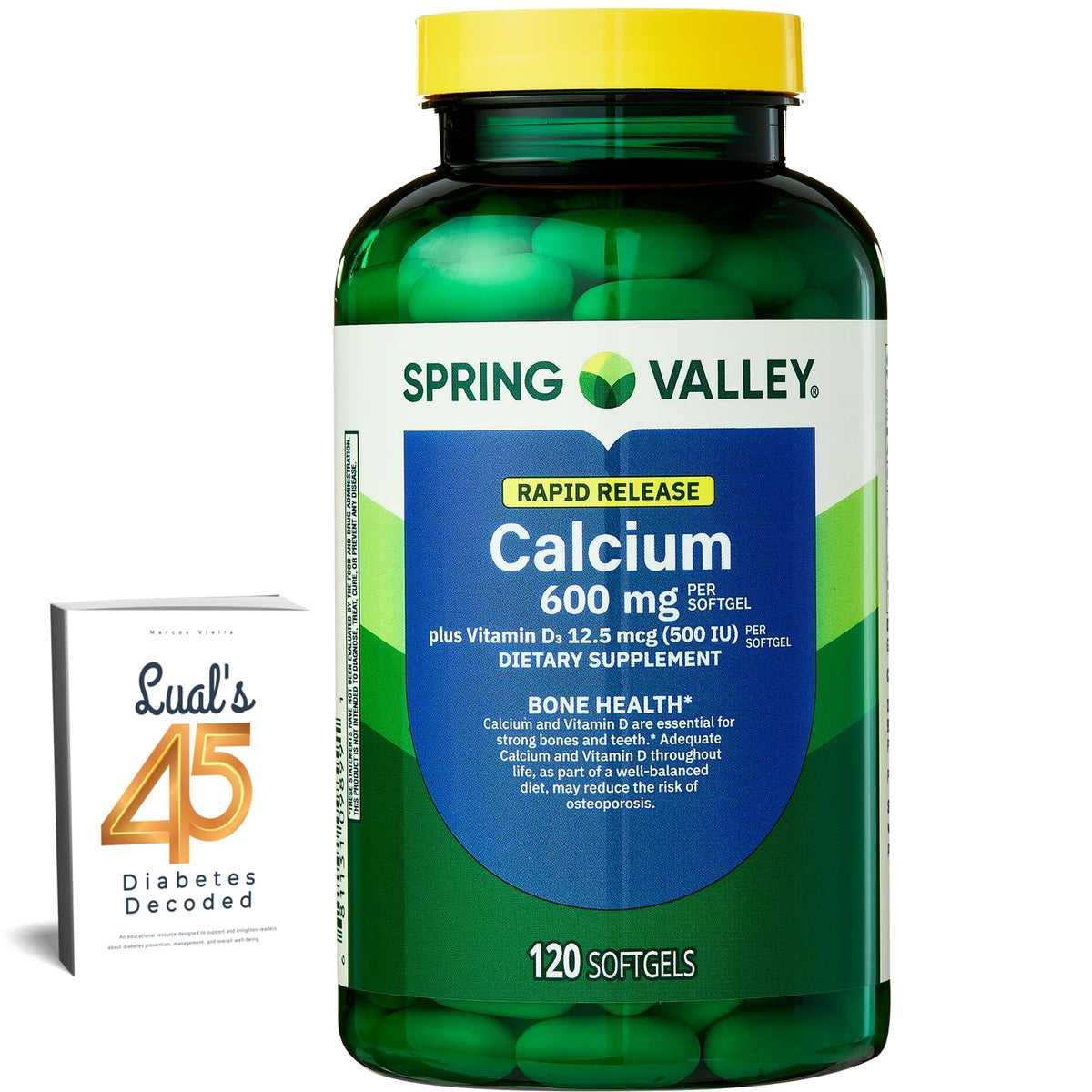 LUAL Calcium 600 mg Vitamine D3 gélules avant avec étiquette