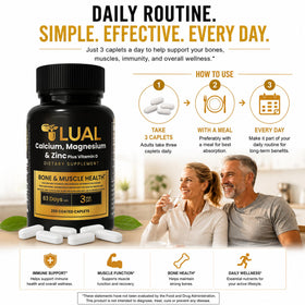 LUAL Complément Alimentaire Calcium Magnésium Zinc D3 - dosage recommandé