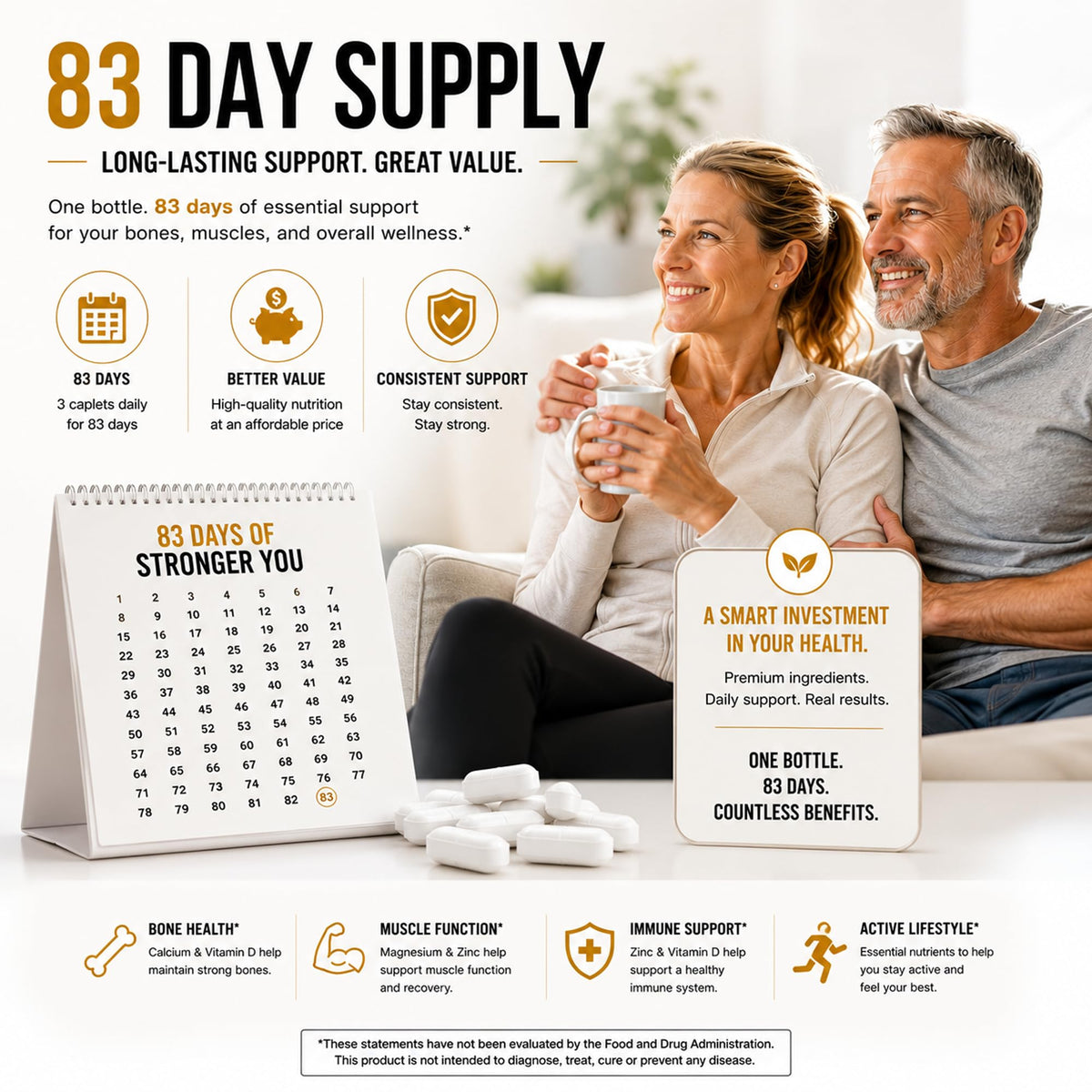 LUAL Complément Alimentaire Calcium Magnésium Zinc D3 - informations nutritionnelles