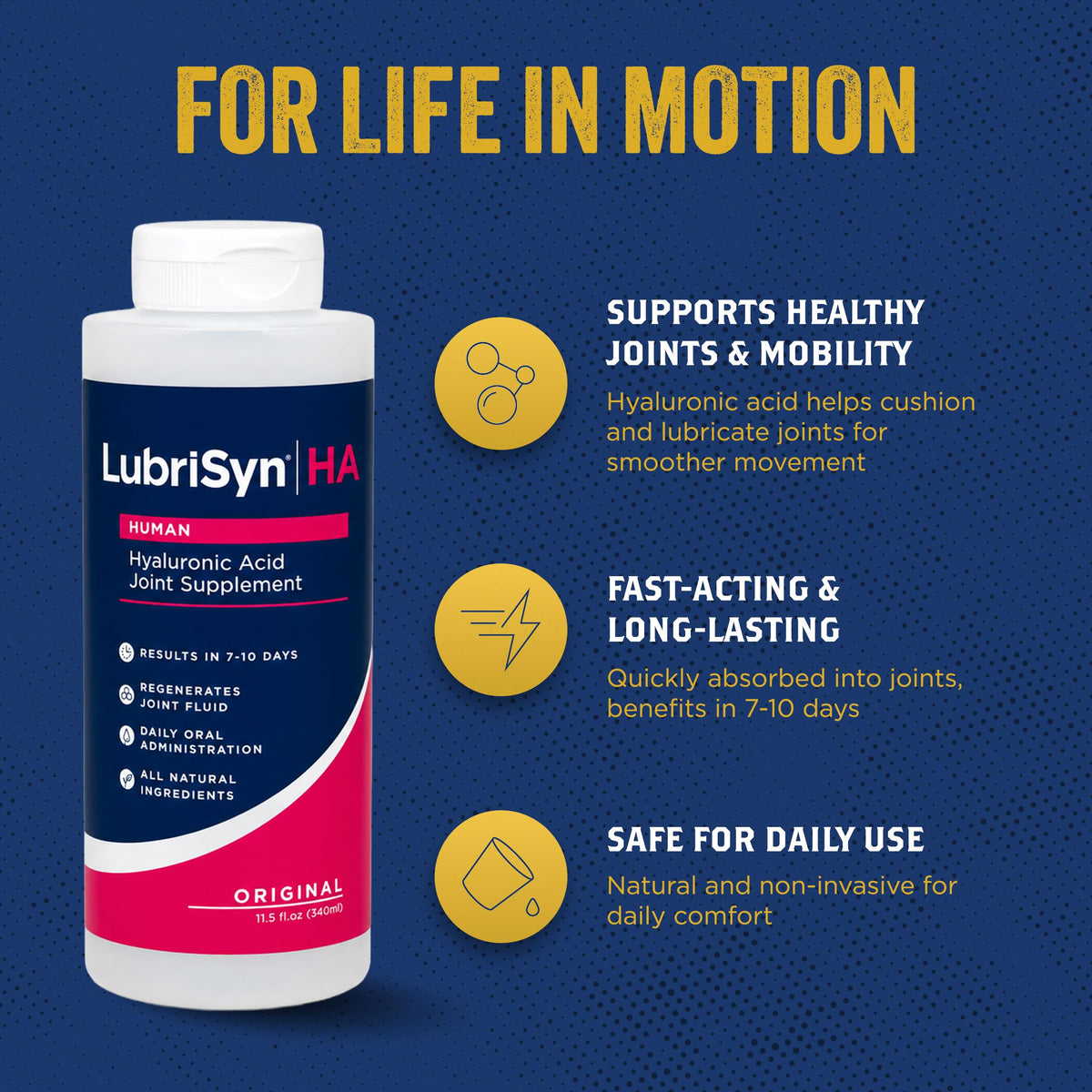 Lubrisyn HA 11,5 oz bouteille sur une table
