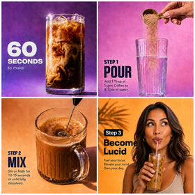 Lucid Café de Champignons Bio 272g présentation sur une table
