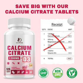 LUCNVEM calcium citrate 1200 mg avec vitamine D3