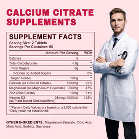 LUCNVEM Calcium Citrate 1200 mg boîte ouverte