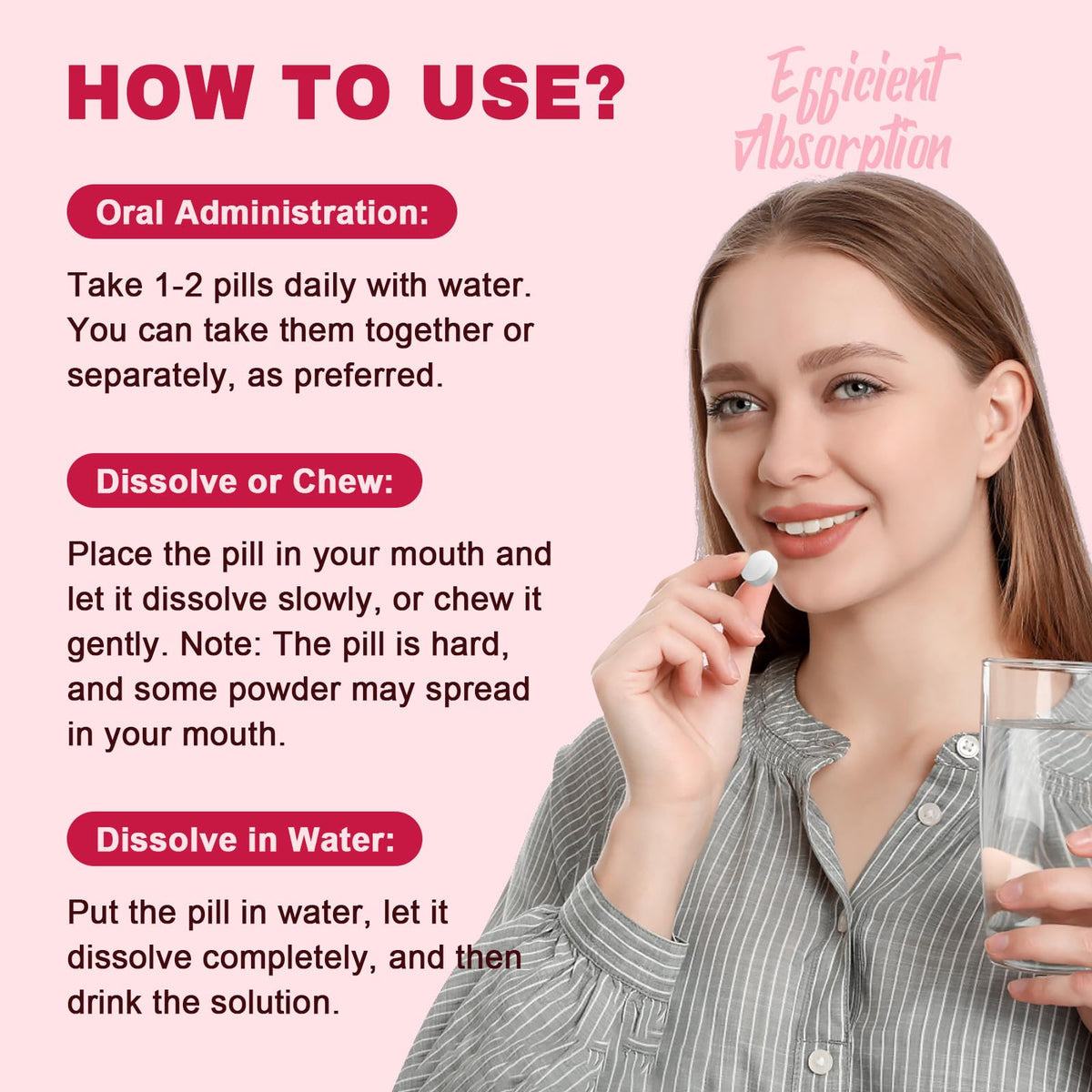 LUCNVEM calcium citrate 1200 mg comprimés dans un verre d'eau