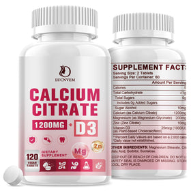 LUCNVEM calcium citrate 1200 mg suppléments boîte avant vue