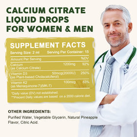 LUCNVEM Calcium Citrate Liquide 1200 mg avec des ingrédients naturels